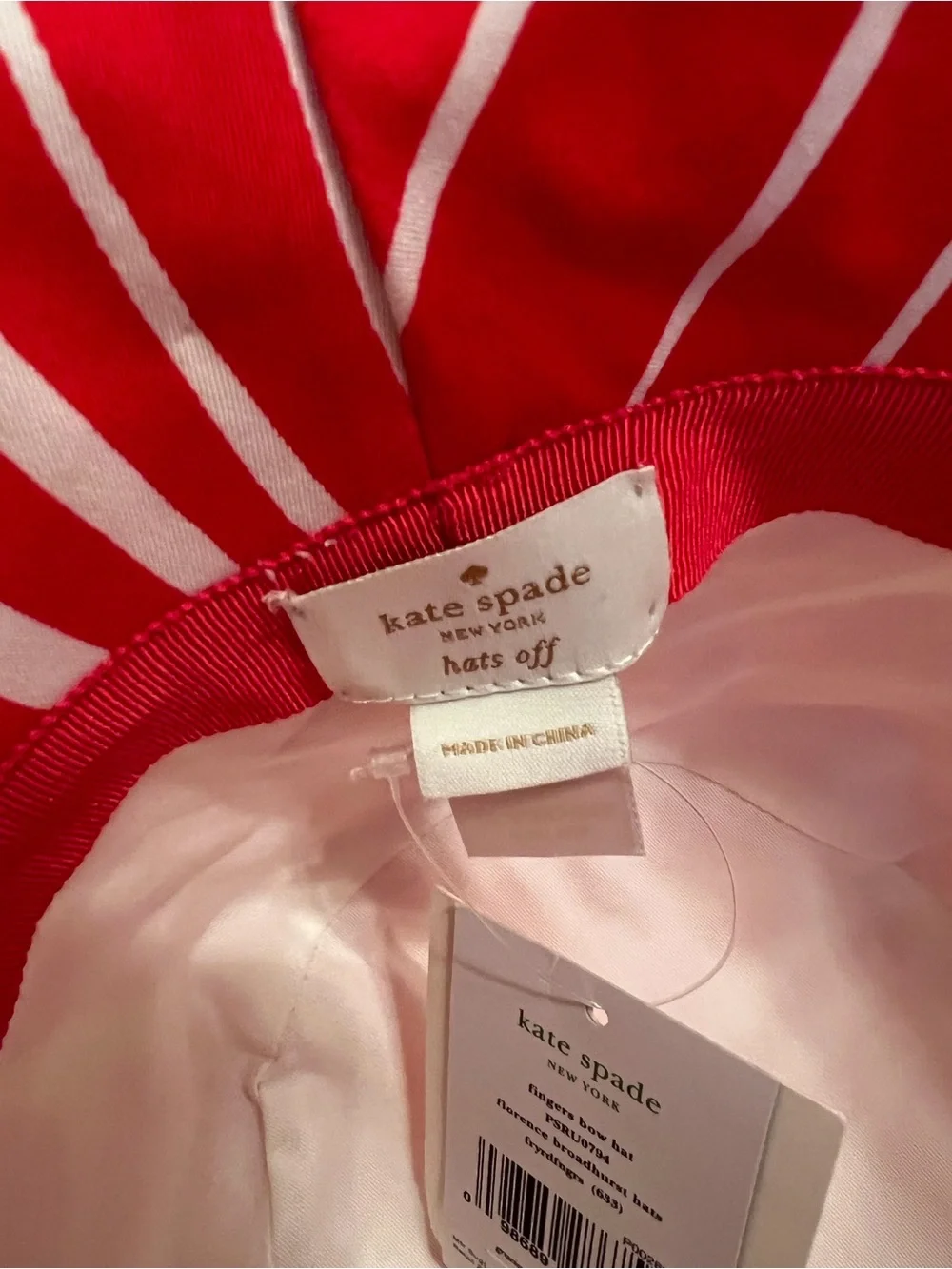 kate spade Red Zebra-Print Bucket Hat for Women